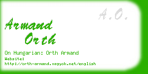 armand orth business card